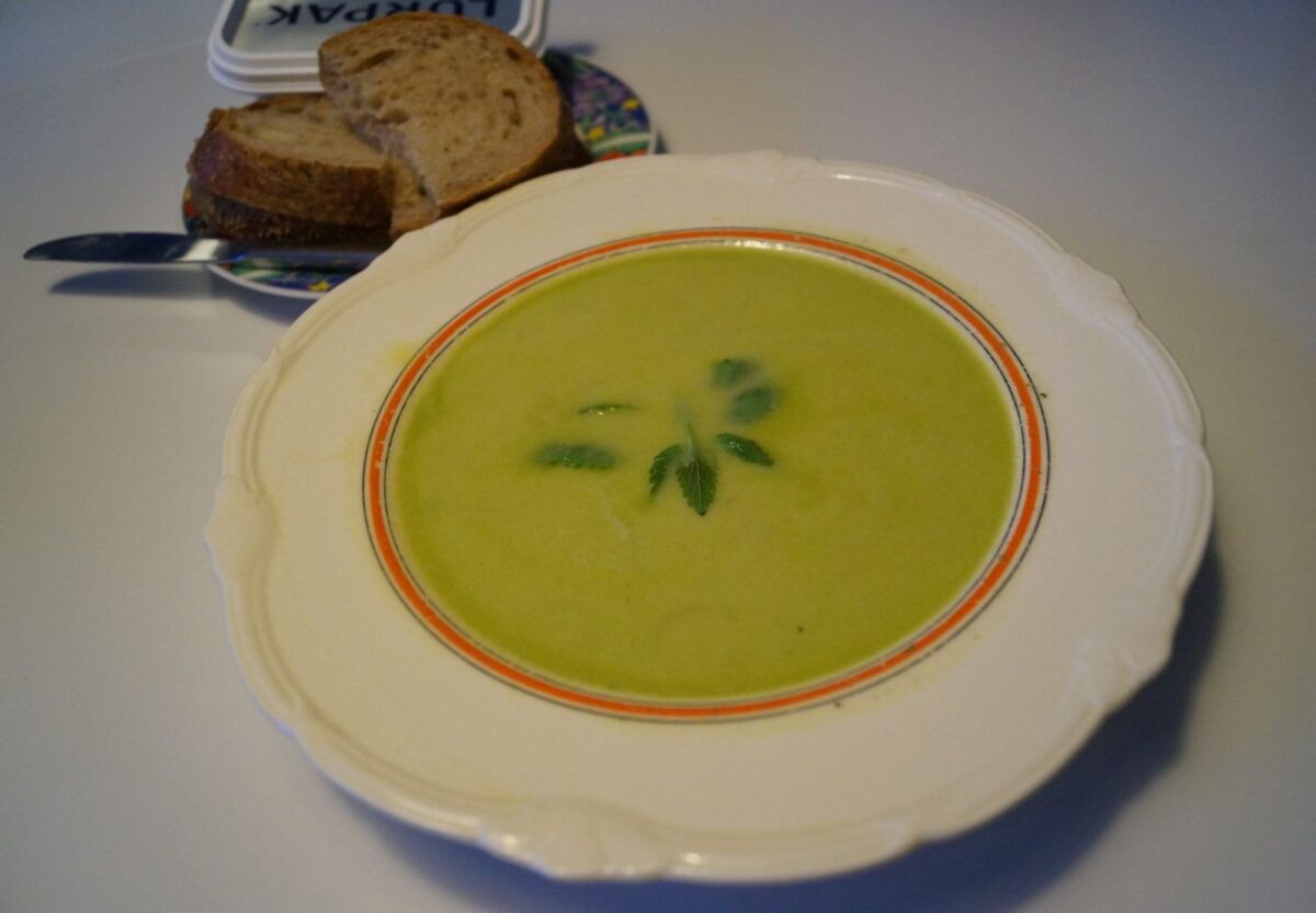 Aspargessuppe af friske grønne asparges