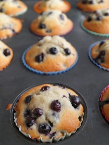 Blåbår muffins bagt i muffinform