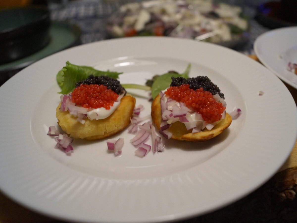 Blinis med stenbiderrogn