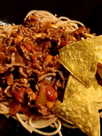 Chili con carne med spaghetti