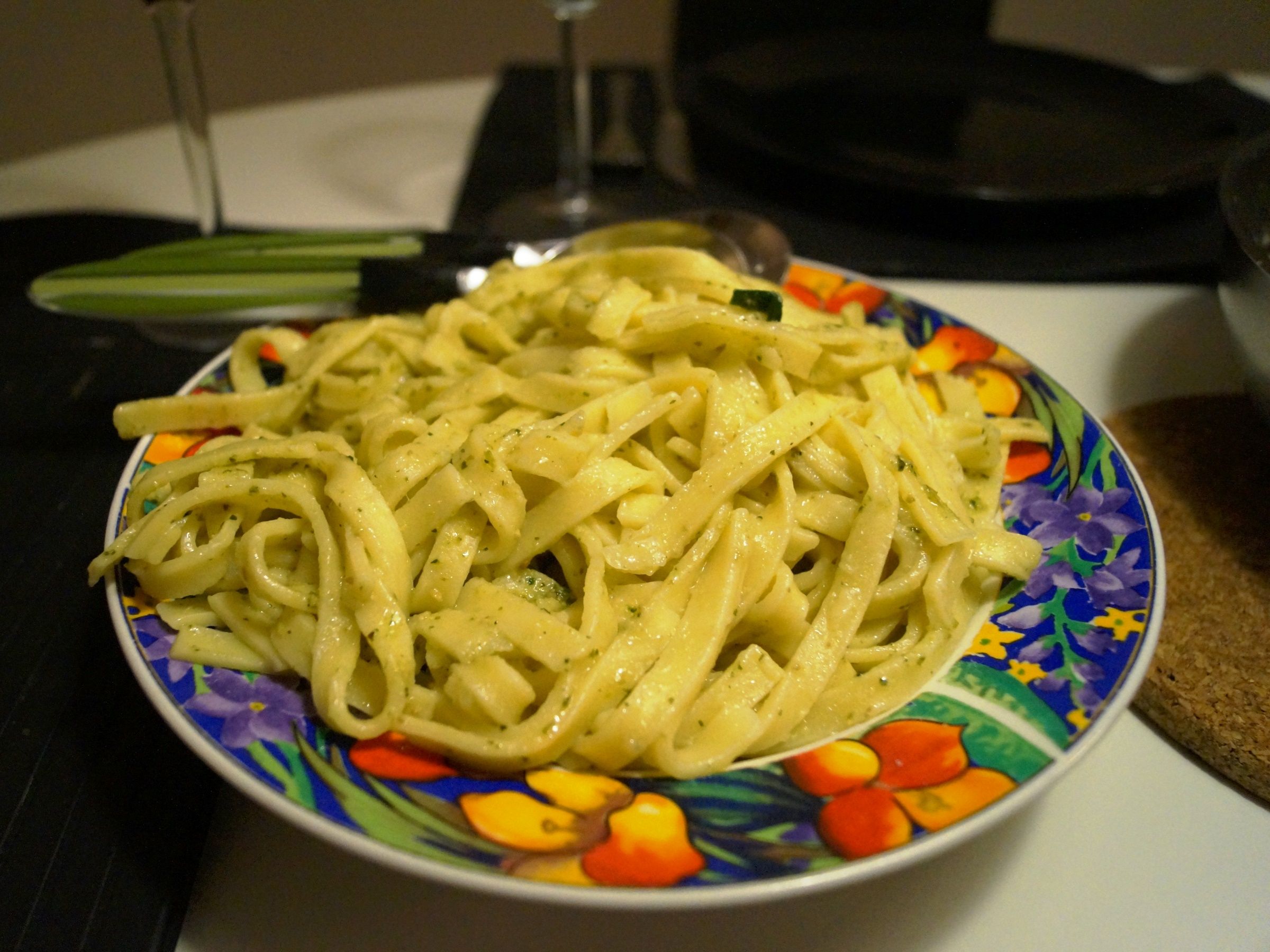 Fettuccine med olivenolie og hvidløg