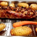 Fyldt svinemørbrad med hasselback kartofler