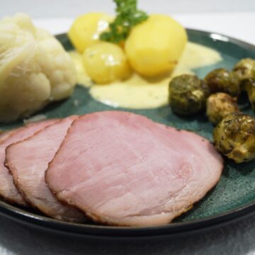 Glaseret hamburgerryg med bearnaisesauce