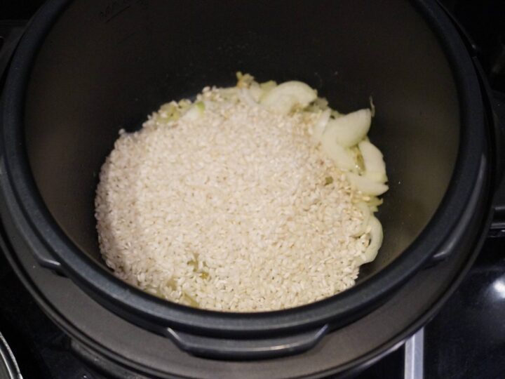 Ingredienser til risotto i Crock Pot