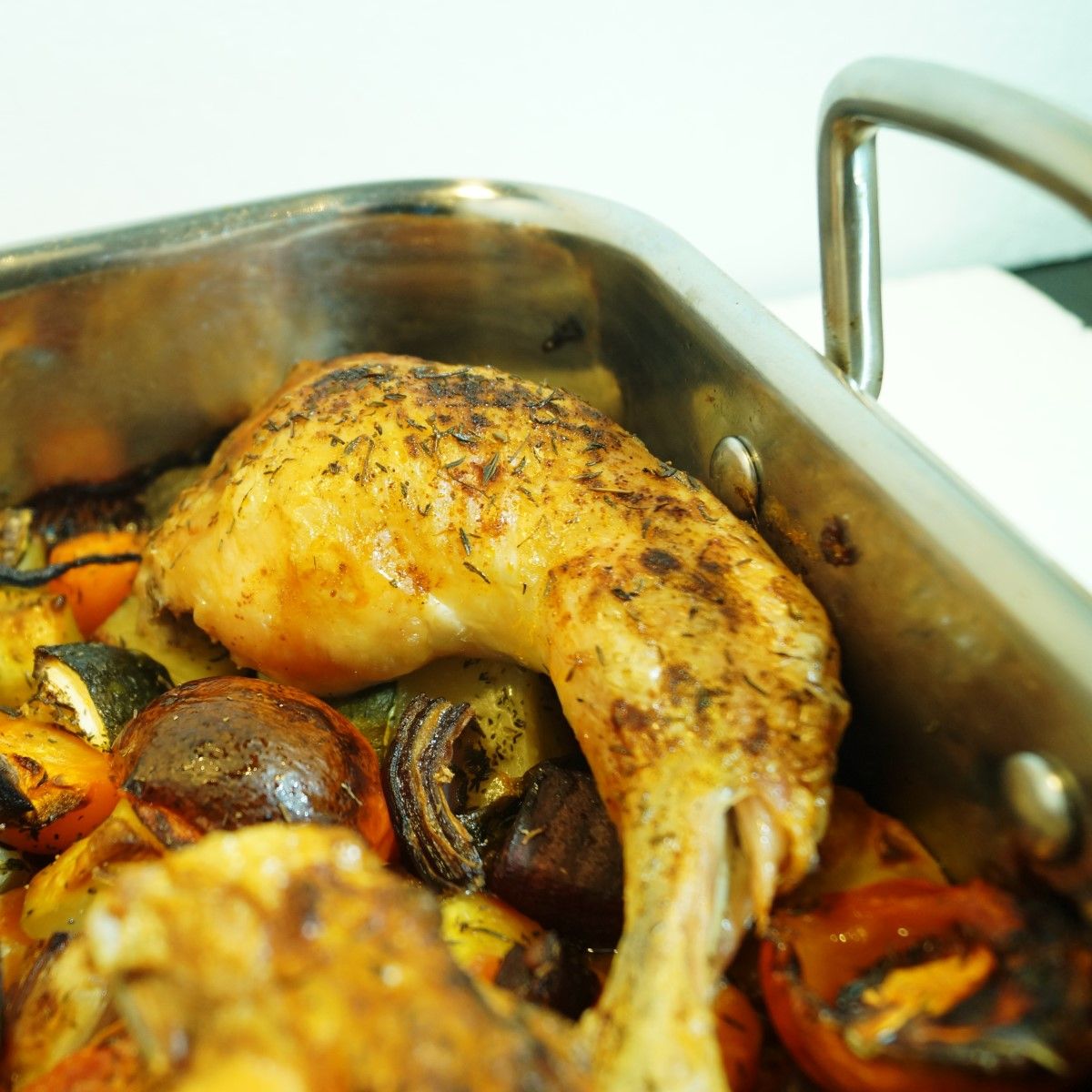 Kylling og grøntsager i ovn