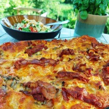 Mexicansk kyllingelasagne med ristet bacon