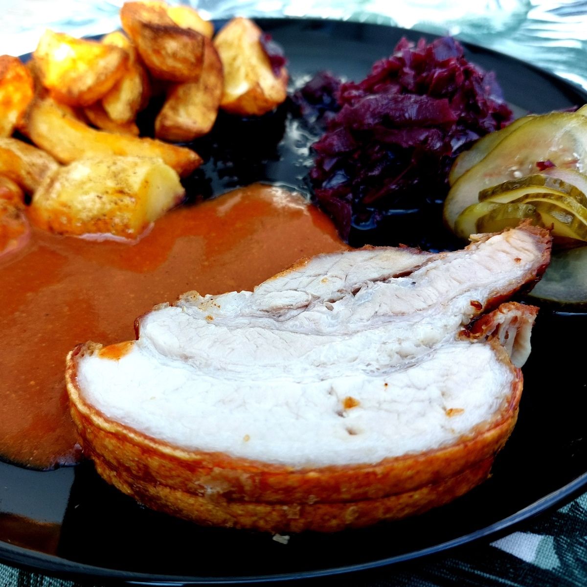 Ribbensteg med sprøde kartofler lavet i Airfryer