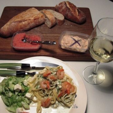 Pasta med dildsauce og stenbiderrogn