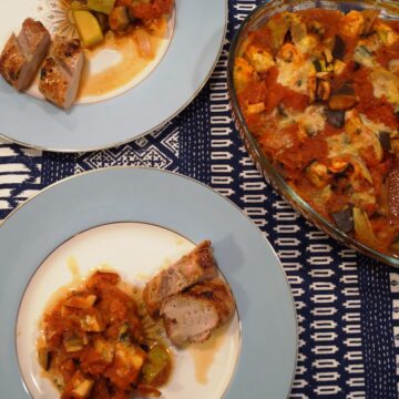 Ratatouille i ovn med svinemørbrad