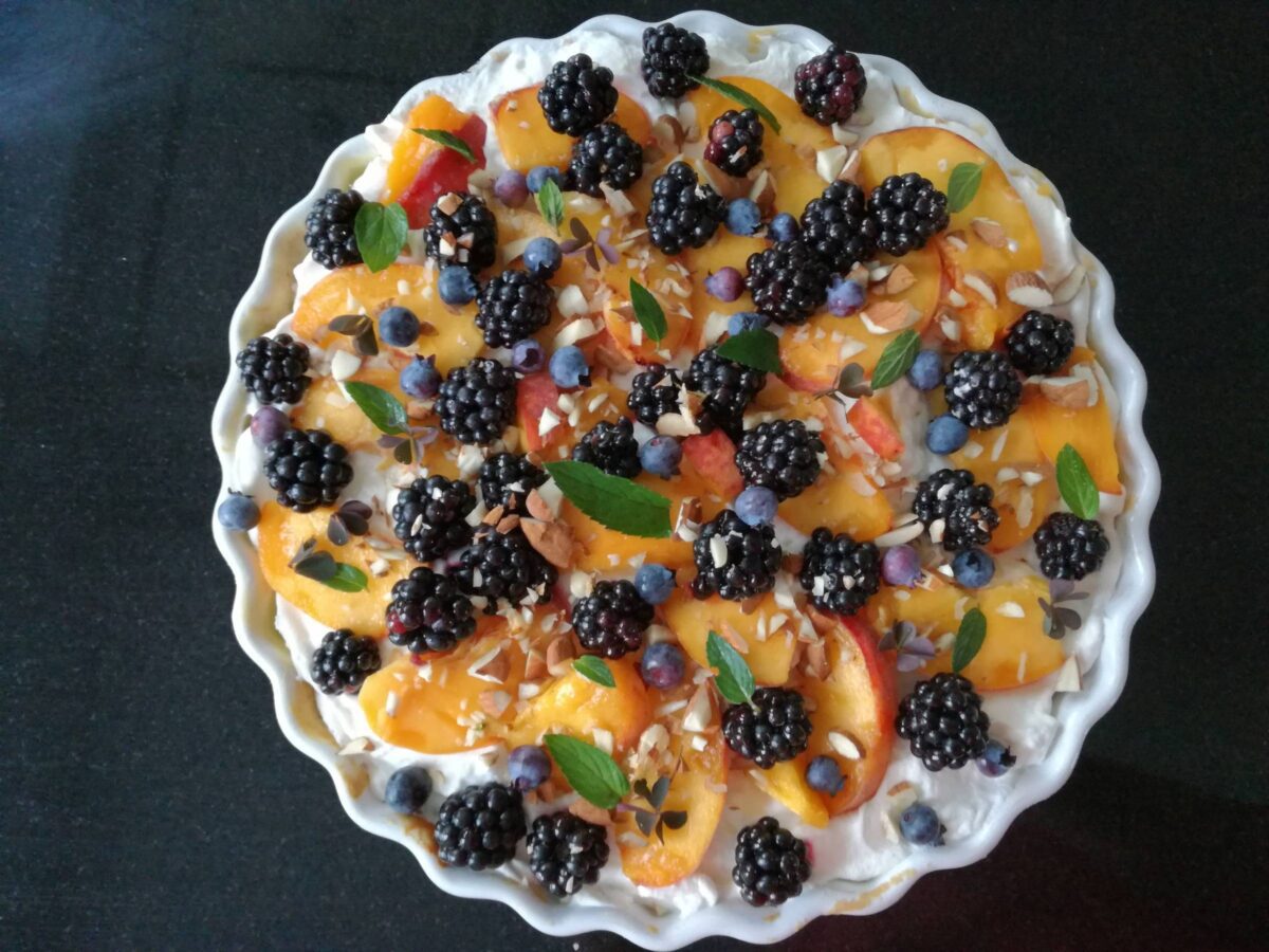 Dessert tærte i rund tærteform