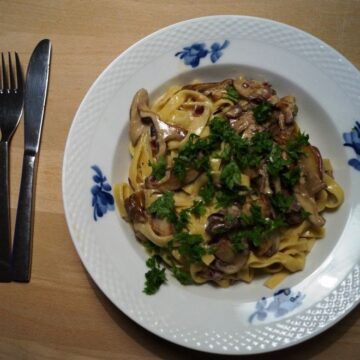 Tagliatelle i flødesauce