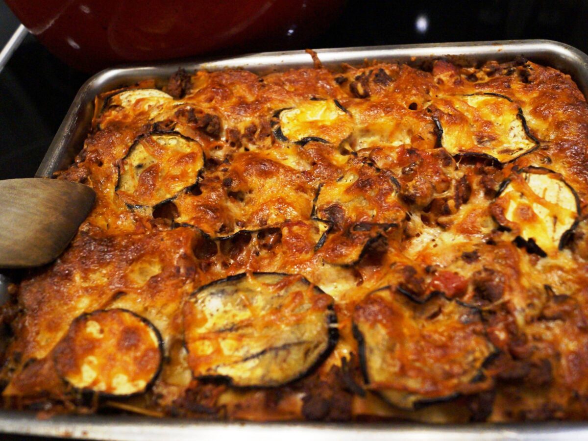 Lasagne med squash og aubergine