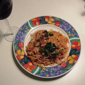 spaghetti med fløde